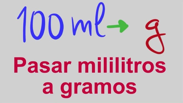Conversión de mililitros a gramos: ¿Cuántos son 100 ml?
