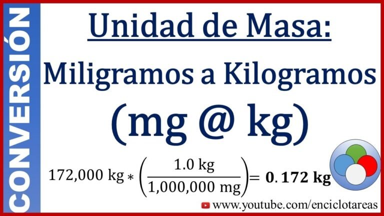 Conversión de 1000 miligramos a kilos: ¿Cuánto es?